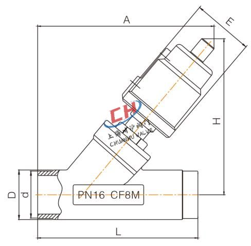 P4盖米款焊接角座阀连接尺寸