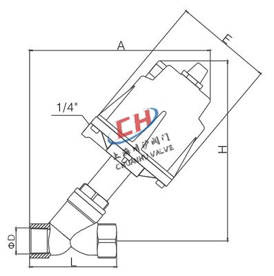 P4盖米款螺纹角座阀连接尺寸